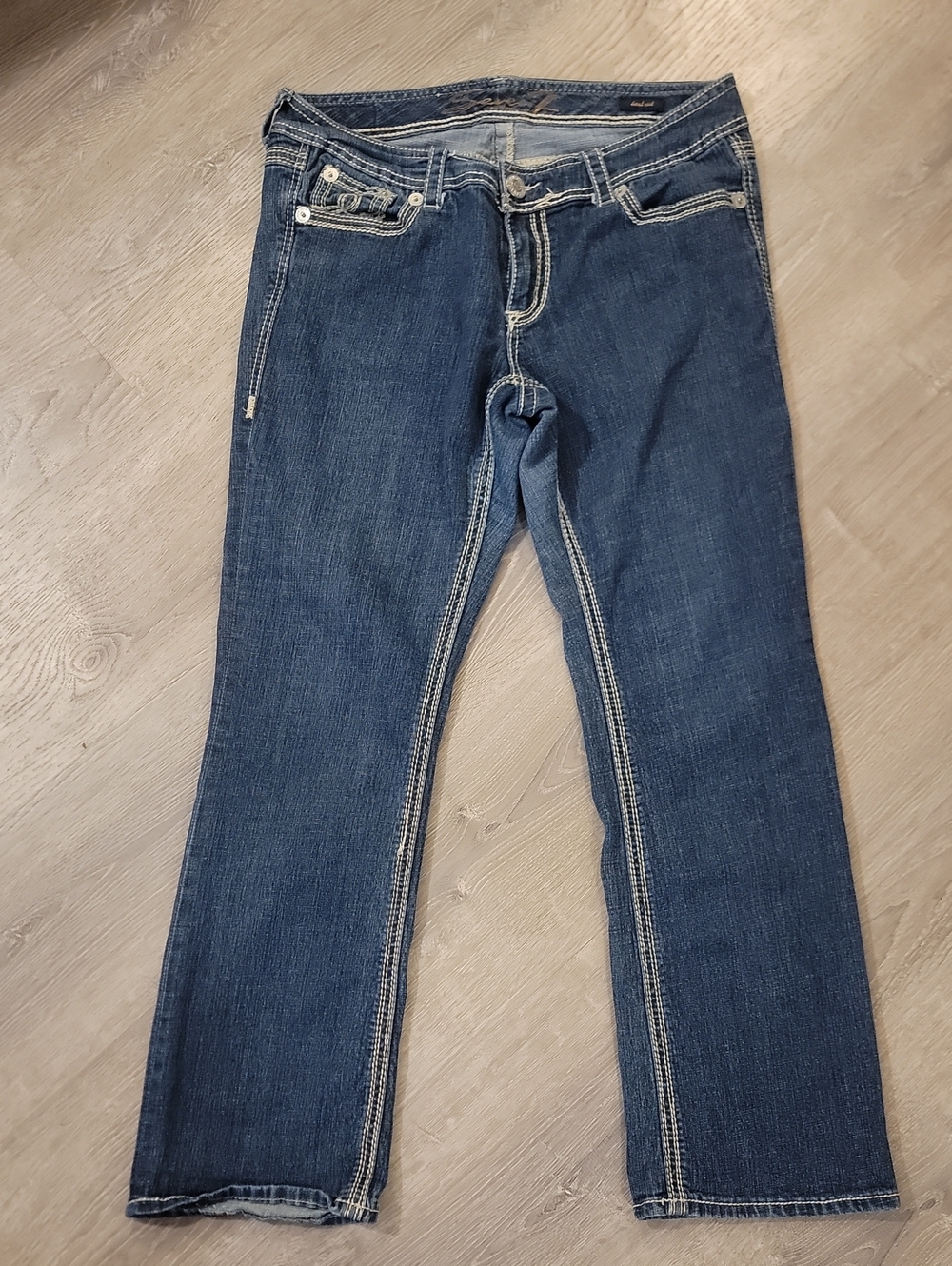 Seven7 Women's Midnight Blue Straight-Leg Jeans Size 31